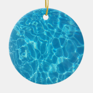 Décoration En Céramique Eau de piscine bleu ciel cristallin