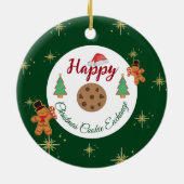 Décoration En Céramique Échange de biscuits de Noël pain d'épices vert (Dos)