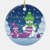 Décoration En Céramique Écharpe Tricot Snowman (Dos)