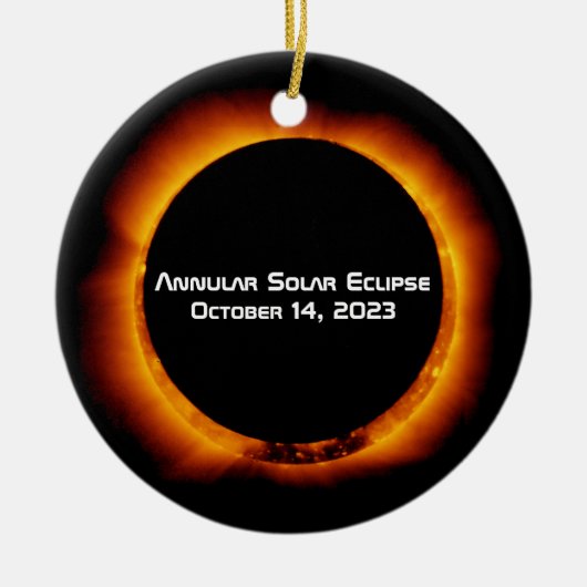 Décoration En Céramique Éclipse solaire annuelle 2023 (Devant)