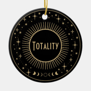 Décoration En Céramique Eclipse solaire et étoiles célestes Black & Gold W