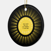 Décoration En Céramique Éclipse solaire totale 2026 votre texte personnali (Gauche)