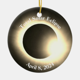 Décoration En Céramique Éclipse solaire totale 8 avril 2024 lune soleil