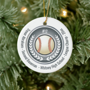 Décoration En Céramique École du joueur de baseball Champion gris argent