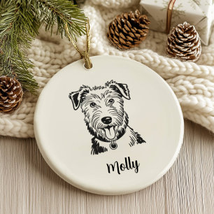Décoration En Céramique Écossais Deerhound Chien Noël Personnalisé
