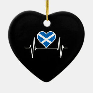 Décoration En Céramique Écosse - Scotland Drapeau Heartbeat