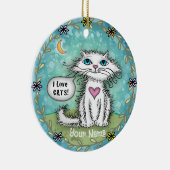 Décoration En Céramique Écragères Chat I Love Chats (Droite)