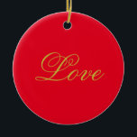 Décoration En Céramique Écriture de couleur or amour rouge mariage calligr<br><div class="desc">Vous pouvez facilement changer les polices et les couleurs. Vous pouvez également ajouter votre logo et l'image de fond comme vous le souhaitez.</div>