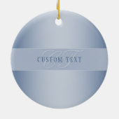 Décoration En Céramique Écriture élégante de monogramme modifiable | Bleu (Dos)