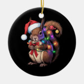 Décoration En Céramique Écureuil lumières de Noël Famille de Noël (Devant)