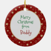 Décoration En Céramique Editable Christmas Pet Photo Decoration (Dos)