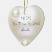 Décoration En Céramique Effet perle blanche Fête des Mères modifiable (Gauche)