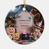 Décoration En Céramique Éffrayante mignonne fille Halloween Faire-part de (Devant)