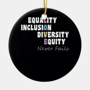 Décoration En Céramique Égalité Inclusion Diversité Équité Amour Jamais Fa