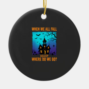 Décoration En Céramique Église ensorcelée d'Halloween Où allons-nous