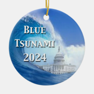 Décoration En Céramique Élection du tsunami bleu 2024