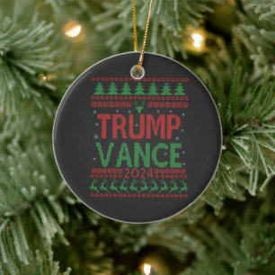 Décoration En Céramique Élection Trump Vance Doudou de Noël