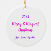 Décoration En Céramique Electric Neon Unicorn ajouter Nom magique (Dos)