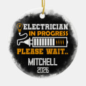 Décoration En Céramique Electrician In Progress Graduation (Devant)