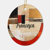 Décoration En Céramique Elégance céleste : Exploration Abstraite en beige (Gauche)