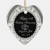 Décoration En Céramique Élégant 50e anniversaire de Mariage Diamonds (Droite)