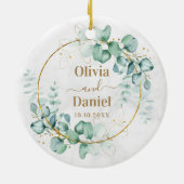 Décoration En Céramique Elégant Aquarelle Botanique Pour Photo Mariage (Dos)