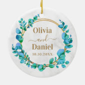 Décoration En Céramique Elégant Aquarelle Botanique Pour Photo Mariage (Dos)