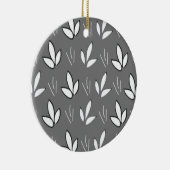 Décoration En Céramique Elégant Aquarelle Fleurs blanches Gris (Droite)