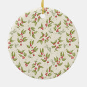 Décoration En Céramique Elégant Aquarelle Mistletoe, Rouge Frame Family (Dos)