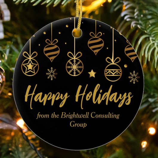 Décoration En Céramique Elégant Black Gold Custom Business Cadeau de Noël