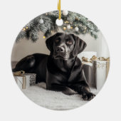 Décoration En Céramique Élégant Black Lab Noël (Dos)