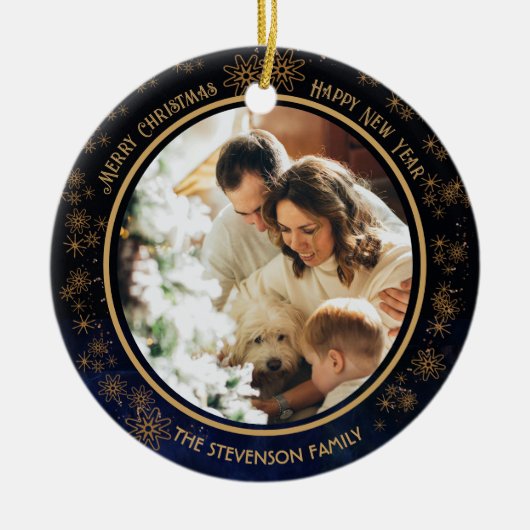 Décoration En Céramique Elégant bleu marine Noël 2 photo (Devant)