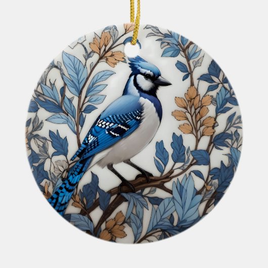 Décoration En Céramique Elégant Blue Jay William Morris inspiré (Devant)