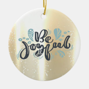 Décoration En Céramique Élégant brillant, faux or, soyez joyeux