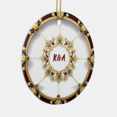 Décoration En Céramique Elégant cadre circulaire doré (Droite)