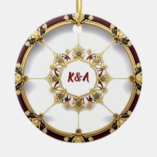 Décoration En Céramique Elégant cadre circulaire doré