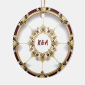 Décoration En Céramique Elégant cadre circulaire doré (Gauche)