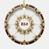 Décoration En Céramique Elégant cadre circulaire doré (Dos)