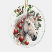 Décoration En Céramique Élégant Cheval blanc de Noël (Gauche)