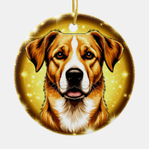 Décoration En Céramique 🌸 Élégant Chien Luxueux Golden Glow pour le Style