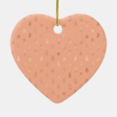 Décoration En Céramique Élégant Coral rose et Or Ananas (Dos)