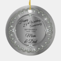Élégant Diamants d'or 25e anniversaire Mariage
