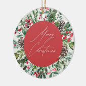 Décoration En Céramique Élégant feuillage de Noël (Gauche)