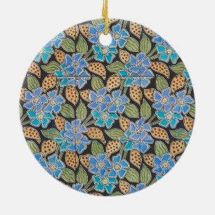 Décoration En Céramique Élégant Fleur Bleu Périwinkle Floral Classic