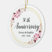 Décoration En Céramique Élégant Floral 50e anniversaire Mariage Keepsaké (Gauche)