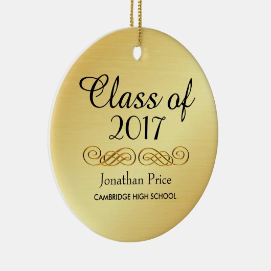Décoration En Céramique Élégant Gold Class of Graduation Noël (Droite)