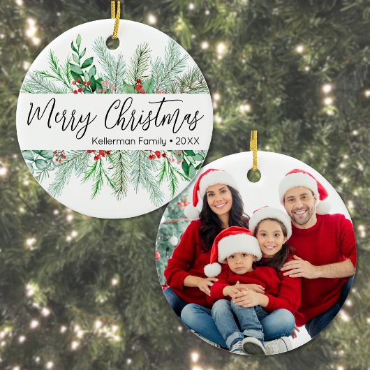 Décoration En Céramique Elegant Greenery Photo Christmas