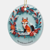 Décoration En Céramique Élégant hiver Fox Nature thème Joyeux Noël (Gauche)