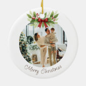 Décoration En Céramique Elegant Holly & Red Bow Noël - (Dos)