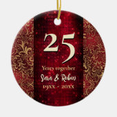 Décoration En Céramique Elégant mariage de Noël à fleurs rouges (Devant)